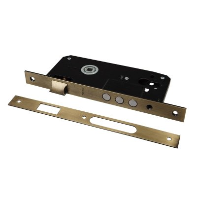 На картинке «Корпус врезного замка "Trodos" 152.45-R3M AB, бронза (85мм)»