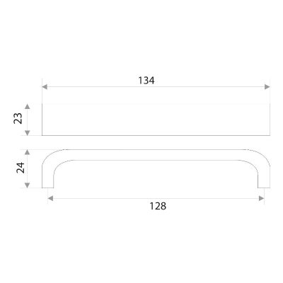 На картинке «Ручка-скоба мебельная Trodos "ZY-100" 128мм алюминий 52гр, хром»