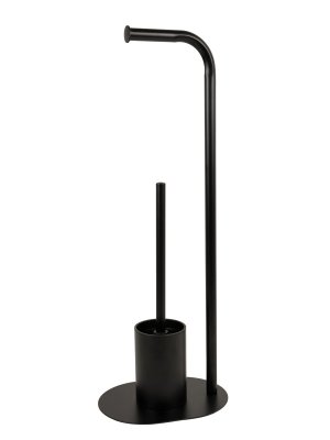 На картинке «Ёрш напольный-стойка с бумагодержателем Zenfort "B6465S", чёрный»