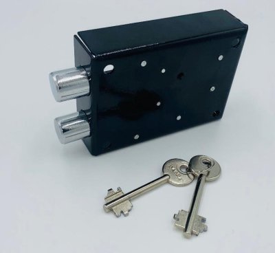 На картинке «Замок накладной сейфовый KS-206S (черный) 2 кл.»