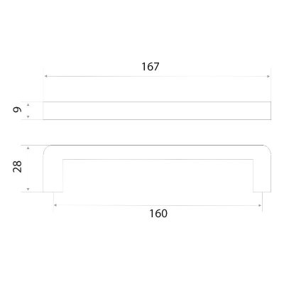 На картинке «Ручка-скоба "TRODOS"DMZ-21203 (160мм) браш никель»