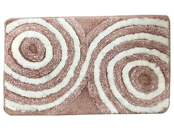 Коврик Круги 45х75 см микрофибра, светло-коричневый