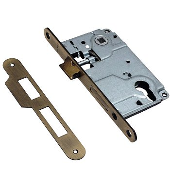 Замок врезной Trodos 85R1 под цилиндр, бронза (AB)