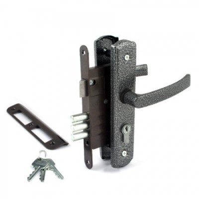 На картинке «Замок врезной ЗВ4-1-8-18 "Строммашина" серебро (г.Могилев)»