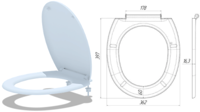 На картинке «Сиденье "АниПласт"  для унитаза с креплением (WS0100)»