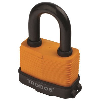 На картинке «Замок навесной "Trodos"(Blister) ВС-SP-65 всепогодный, оранжевый»