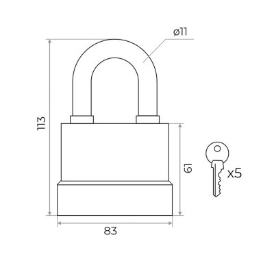 На картинке «Замок навесной всепогодный ВС-1 00.75 мм (Blister) MARLOK»