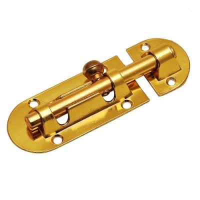 На картинке «Шпингалет накладной "Trodos" 01.02.01 L=80 мм (золото)»