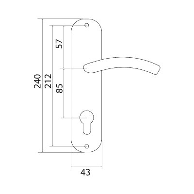 На картинке «Комплект ручек на планке "Trodos" AL106/85-M (PB) золото (85мм)»