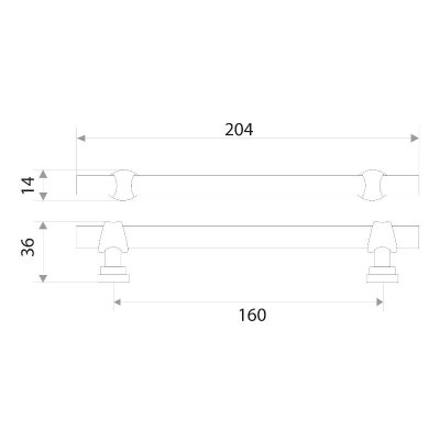 На картинке «Ручка-скоба DMZ-50039-160 (античная бронза)»