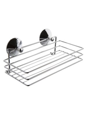 На картинке «Полка настенная скр.присоска Delphinium "W3090", металл, хром»