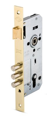 На картинке «Замок врезной цилиндровый KALE KILIT для деревянных дверей  152R,3MR,85BS45,23BP,w/o SP,w/o Ros,STB(»