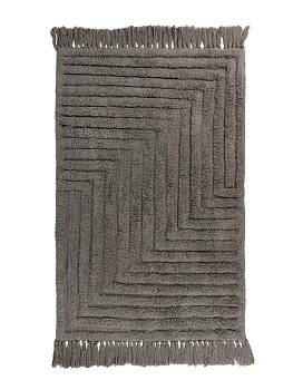 На картинке «Ковер Zenfort "Прованс Зигзаг" с кистями, хлопок, 60х100см, серый»