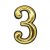 На фото изображение «Цифра пластиковая "SOLLER" №3 (золото)» На картинке «Цифра пластиковая "SOLLER" №3 (золото)»