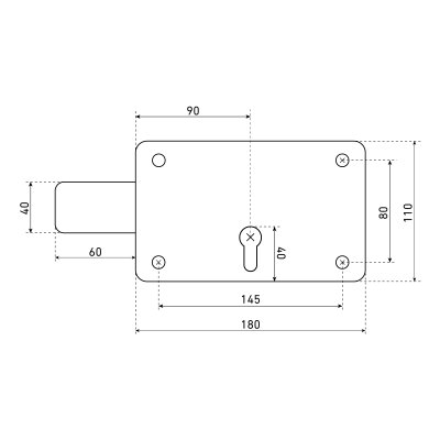 На картинке «Замок накладной тяж АЛЛЮР ЗГЦ серебро»