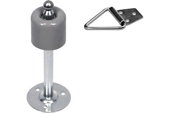 Ограничитель дверной напольный 100мм с фиксатором серый