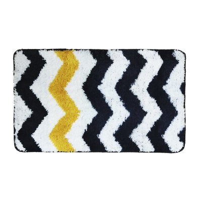 На картинке «Ковер Delphinium коллекция "Зигзаг" микрофибра 50х80см, желтый*»