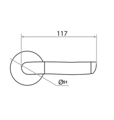 На картинке «Ручка раздельная Trodos "77" серия 06 slim, никель/хром»