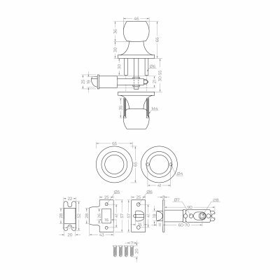 На картинке «Защелка ЗШ-05 межкомнатная CP (хром) MARLOK»