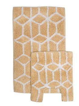 Набор 2 ковра хлопок Лабиринт бежевый  40*45, 50*80