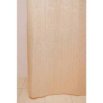 Штора для ванной Zenfort Жаккард полиэстер 180х200см, 12 колец, с утяжелителем, бежевый