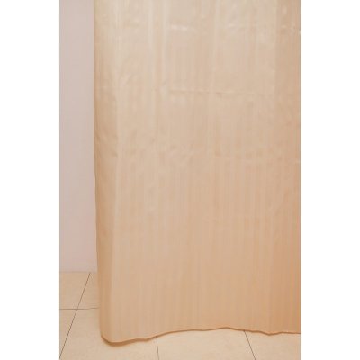 На картинке «Штора для ванной Zenfort "Жаккард" полиэстер 180х200см, 12 колец, с утяжелителем, бежевый»