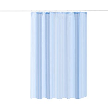 Штора для ванной Zenfort Жаккард полиэстер 180х200см, 12 колец, с утяжелителем, голубой