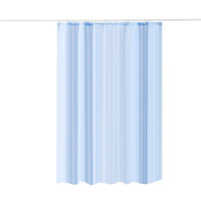 На картинке «Штора для ванной Zenfort "Жаккард" полиэстер 180х200см, 12 колец, с утяжелителем, голубой»