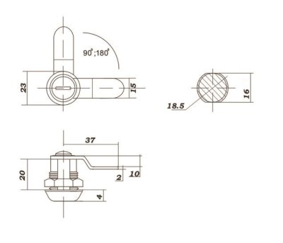 На картинке «Замок почтовый "Eurolock" ЗП-20/180 20 мм, изогнутая планка на 10мм »