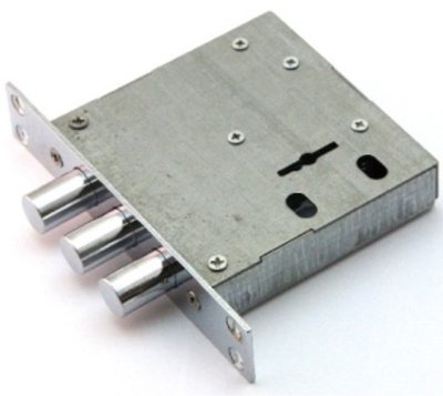 На картинке «Замок врезной "Верхний 2414C-3P" 3 круглых ригеля d-14мм, сувальдный (YS-776-24) (BZ-09)»