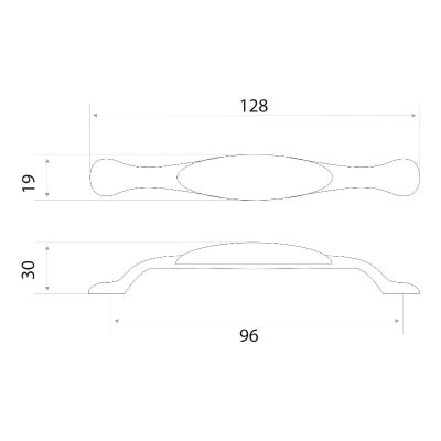 На картинке «Ручка-скоба 14.145.33 "W0052" 96, бронза/керамика»