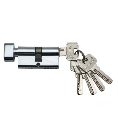 На картинке «Механизм цилиндровый "Trodos ЦАМ"ЦМВП 70-5К 5 перфоключей/вертушка, хром (CP))»