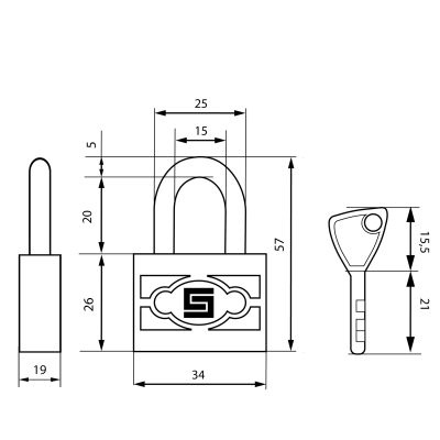 На картинке «Замок навесной БУЛАТ ВС 3-П30 ПЛ стальной 5кл. d=5мм »
