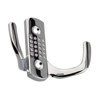 На картинке «Крючок " 2-х рожковый перфо" (04.48.02) (СP) хром»