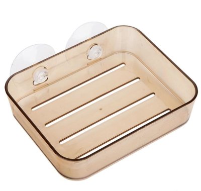 На картинке «Мыльница пласт. присоска коричневый W6953»