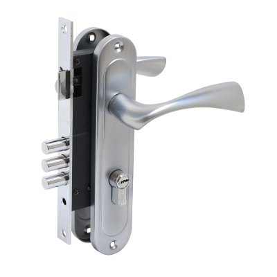 На картинке «Замок врезной с/руч БУЛАТ ЗВ4-3.70.03.07 НОМОС титан  5 перф.кл. »