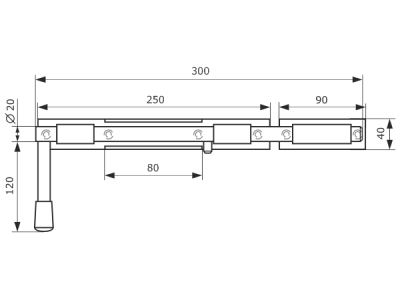 На картинке «Засов гаражный "Добрыня" 300 мм, мод.2 , чёрный (Домарт)»