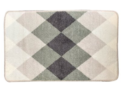 На картинке «Коврик "Ромб" 45х75 см микрофибра, серый»