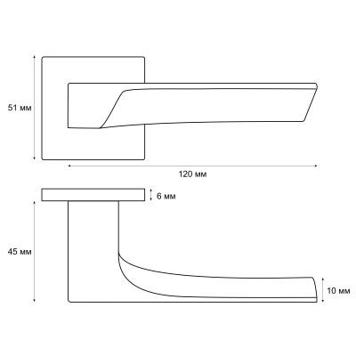 На картинке «Ручка раздельная Vrata "2175 AL" серия 03 slim никель»