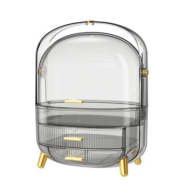 На картинке «Органайзер для косметики с ручкой 29,1х21,2х36,3см 5298 серый Akvali»