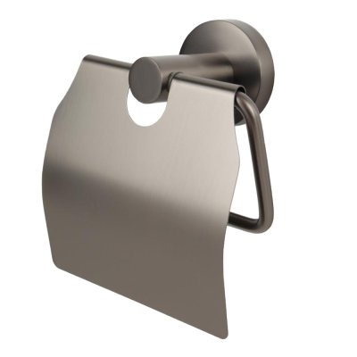 На картинке «Держатель для туалетной бумаги Zenfort "22586" закрытый, серый»