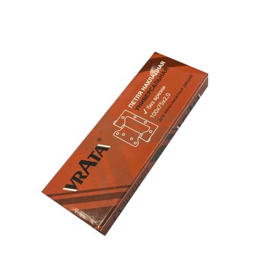 На картинке «Петля накладная Vrata 100х75х2,0 без врезки, б/к, графит»