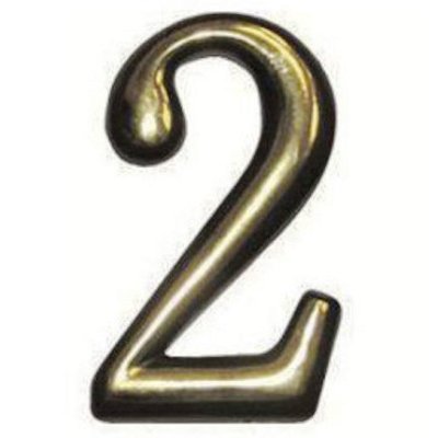 На картинке «Цифра дверная "Trodos" "2", золото»