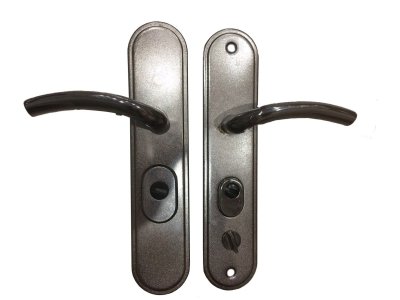 На картинке «Комплект ручек для китайской двери "ML-200 Автомат Ellipse" без  подсветки, левая»