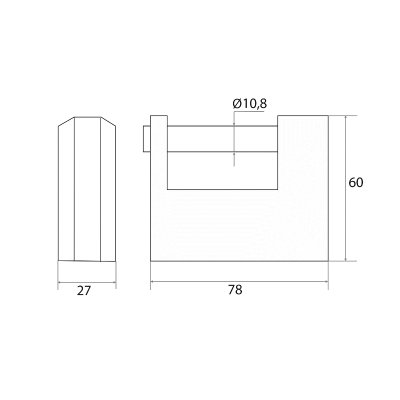 На картинке «Замок навесной "Trodos" (Box) BC2-3-80 полимер »