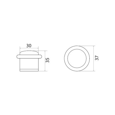 На картинке «Ограничитель "Trodos" "152" вертикальный средний 08.07.02, хром»