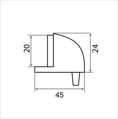 На картинке «Упор дверной Trodos "3054" Н24,  08.05.10 черный матовый (коробка)»