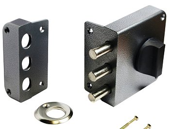 Замок накладной ЗН1-2-3+ (аналог Форт+) 2-х ригельный, 5 ключей