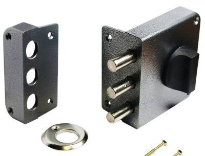 На картинке «Замок накладной "Аллюр" ЗН1-2-3+ (аналог Форт+) 3-х ригельный»