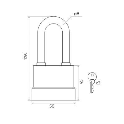На картинке «Замок навесной всепогодный ВС-1 00.50L мм (1-55L) MARLOK красный(BOX)»